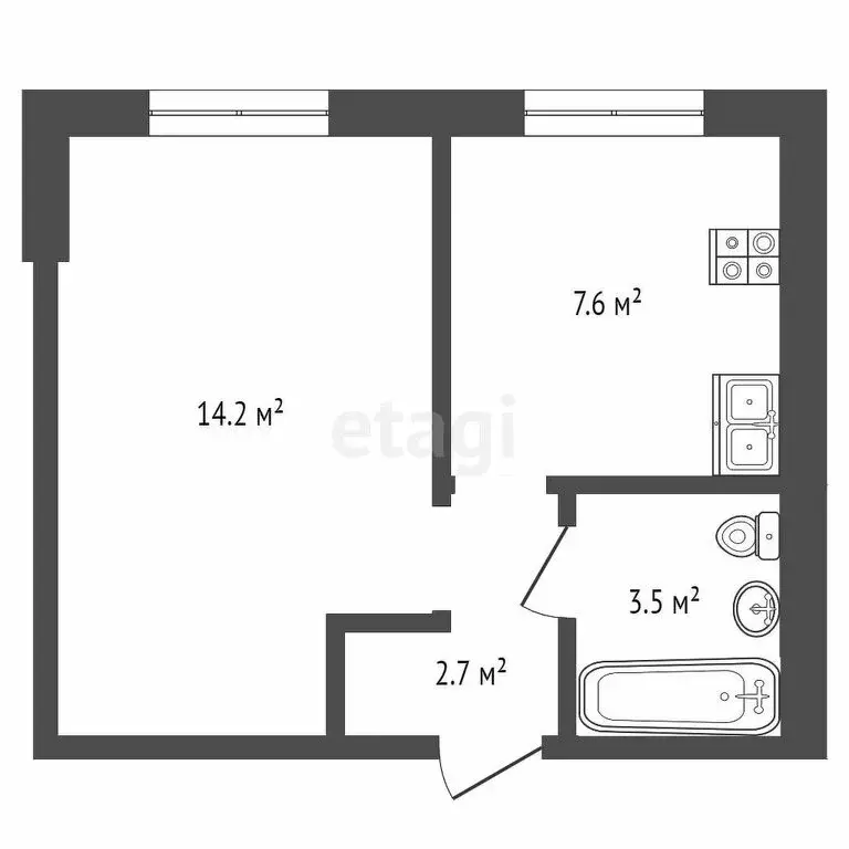 1-комнатная квартира: Самара, бульвар Ивана Финютина, 48 (28 м) - Фото 1
