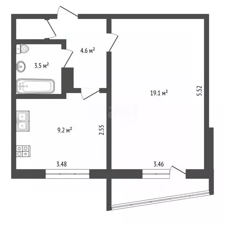 1-к кв. Владимирская область, Ковров ул. Строителей, 26к2 (37.4 м) - Фото 2