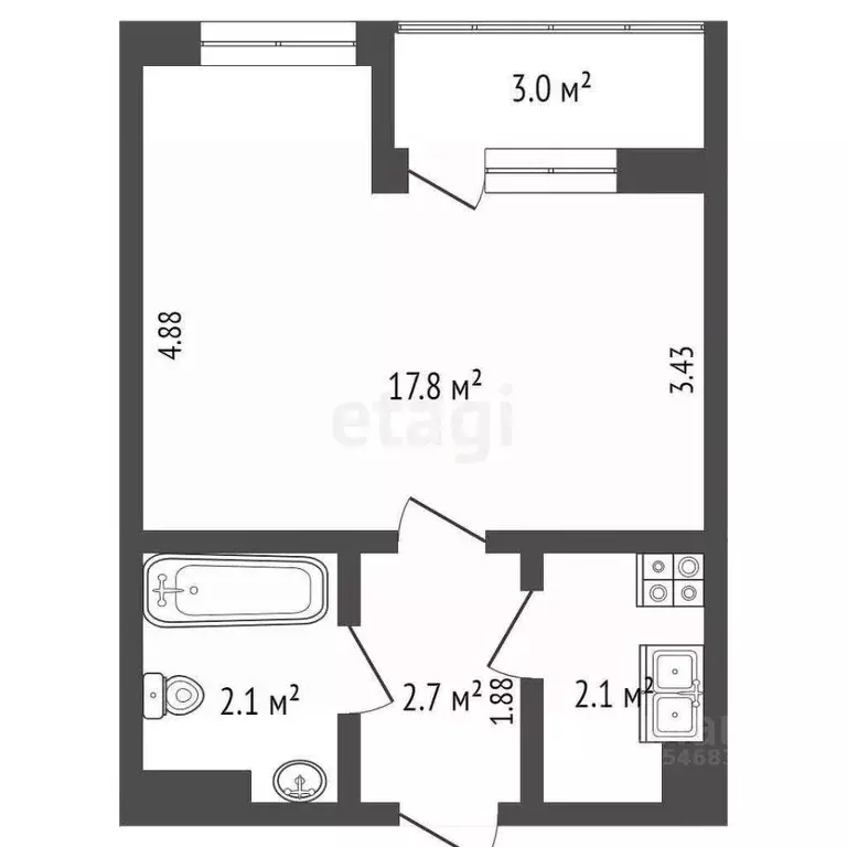 1-к кв. Крым, Ялта ул. Блюхера, 40 (26.0 м) - Фото 1