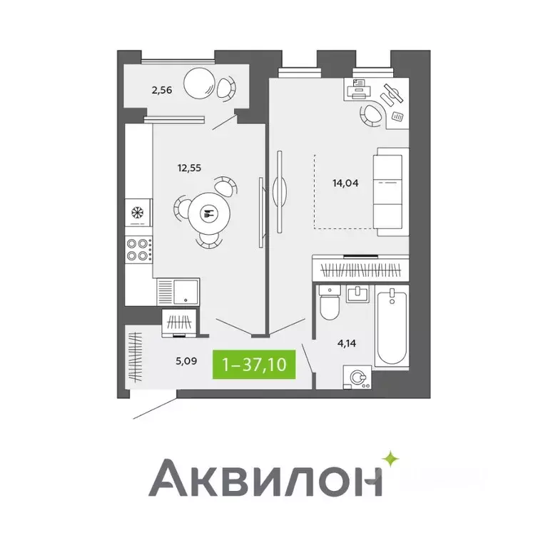 1-к кв. Архангельская область, Архангельск просп. Обводный Канал (37.1 ... - Фото 0