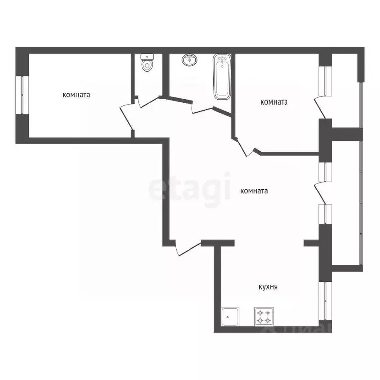 3-к кв. Красноярский край, Красноярск Грунтовая ул., 28а (72.8 м) - Фото 2