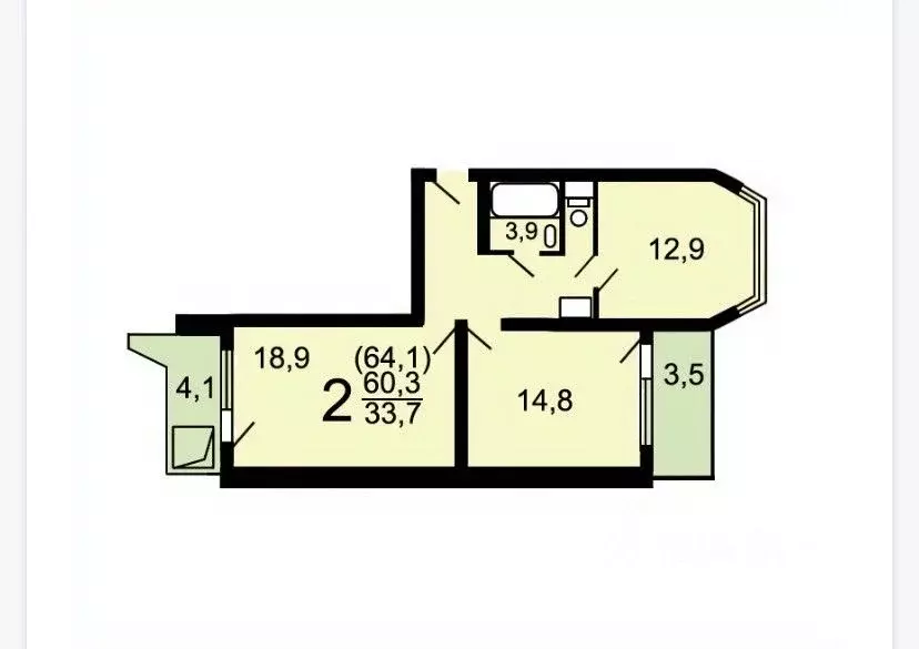 2-к кв. Москва Рождественская ул., 39 (64.1 м) - Фото 2
