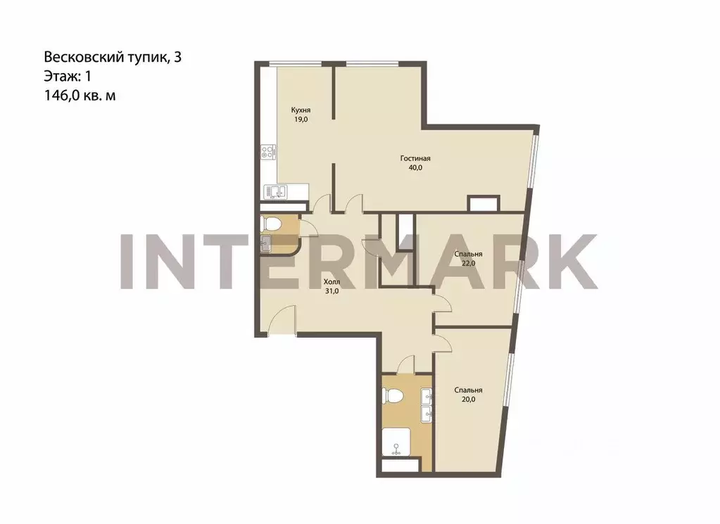 4-к кв. Москва Весковский туп., 3 (146.0 м) - Фото 1