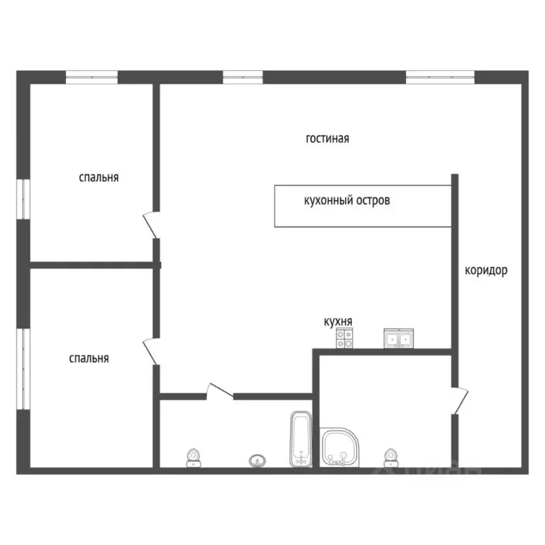 2-к кв. Тюменская область, Тюмень ул. Николая Глебова, 3 (64.0 м) - Фото 2