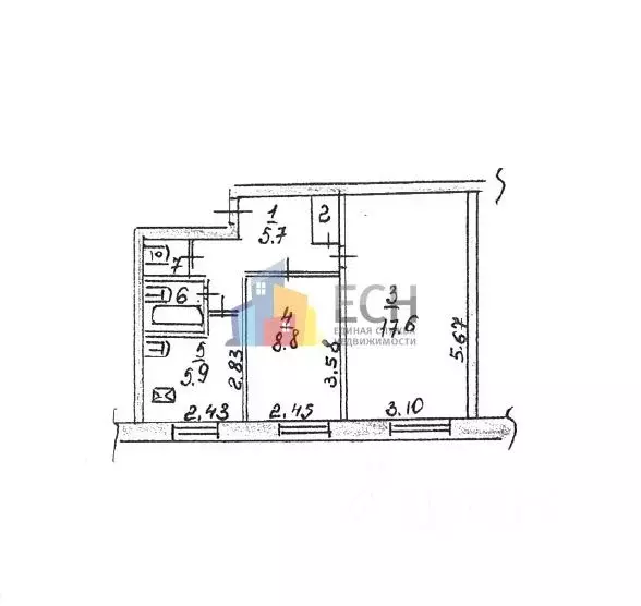 2-к кв. Тульская область, Тула Мясново мкр, ул. Маршала Жукова, 12 ... - Фото 2