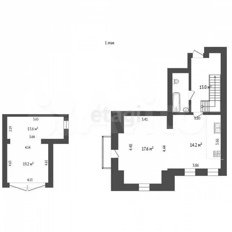 2-к. квартира, 82,5 м, 2/3 эт. - Фото 0