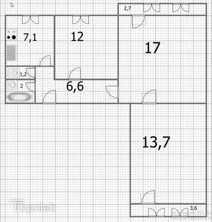 3-к кв. Башкортостан, Уфа Казанская ул., 6 (63.0 м) - Фото 1