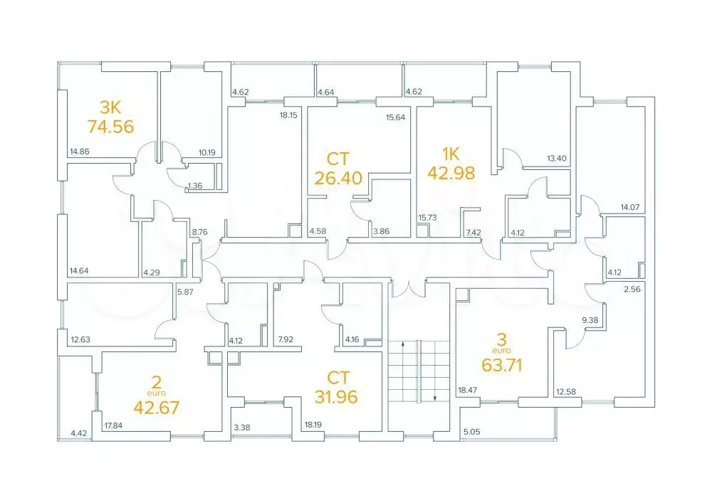 1-к. квартира, 26,4 м, 2/4 эт. - Фото 1