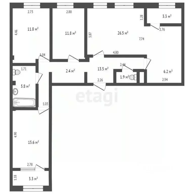 4-к кв. Ямало-Ненецкий АО, Новый Уренгой Энтузиастов мкр, 8 (100.1 м) - Фото 2