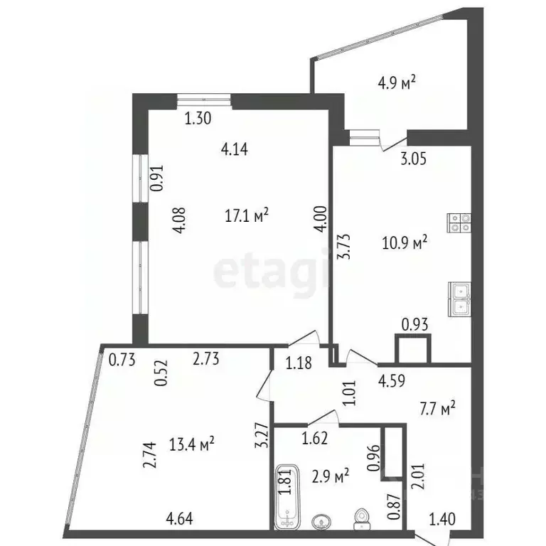 2-к кв. Санкт-Петербург Ленинский просп., 64к1 (53.9 м) - Фото 0