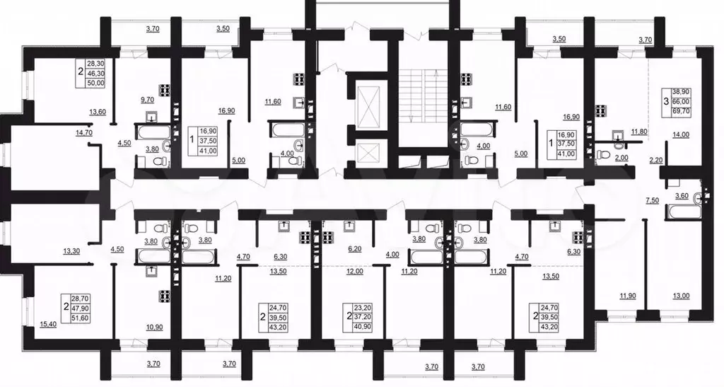 2-к. квартира, 43,2м, 12/12эт. - Фото 1