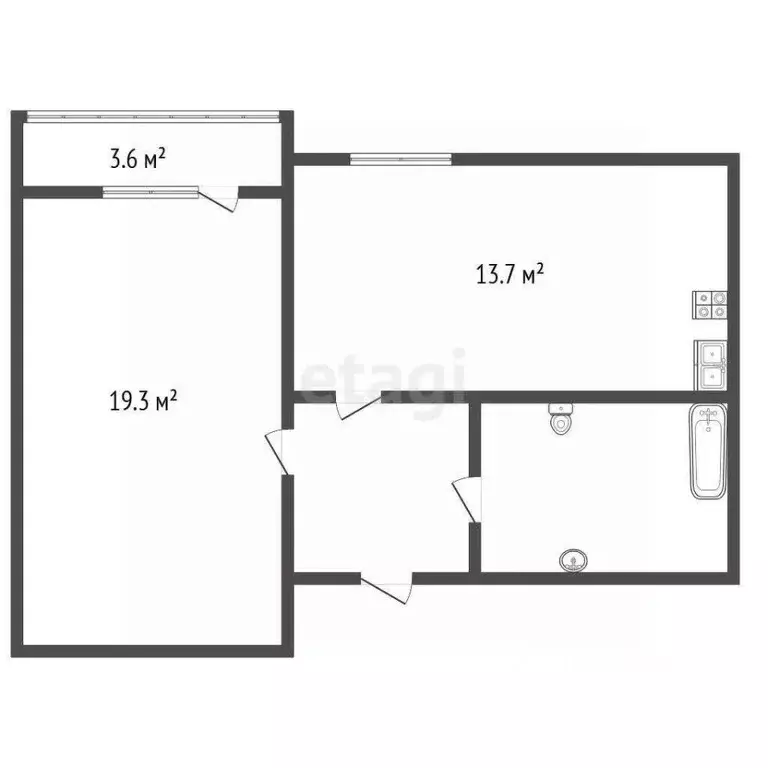 1-к кв. Санкт-Петербург наб. Реки Смоленки, 3к2 (43.7 м) - Фото 2