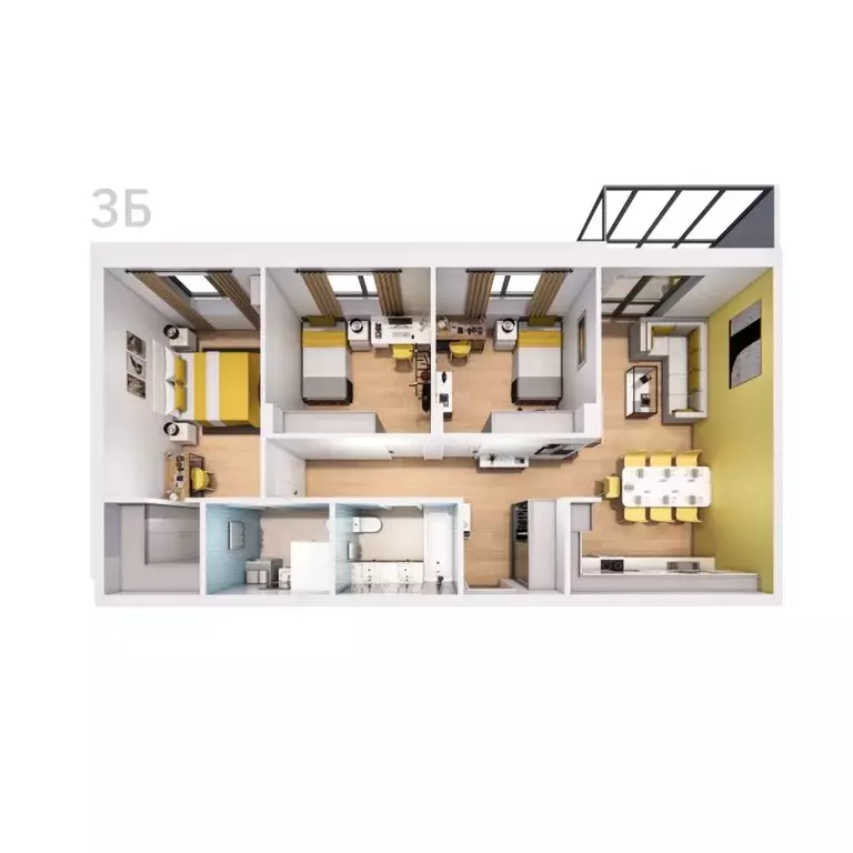 3-к кв. Тульская область, Тула Оборонная ул., 104 (89.89 м) - Фото 1