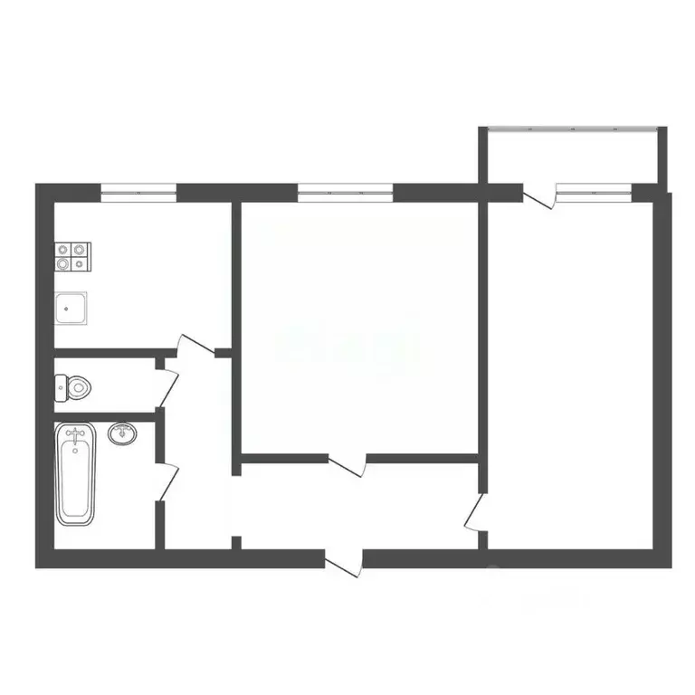 2-к кв. Тульская область, Алексин Санаторная ул., 2 (48.1 м) - Фото 2