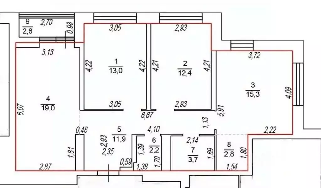 3-к кв. Свердловская область, Екатеринбург ул. Щербакова, 148 (80.3 м) - Фото 1