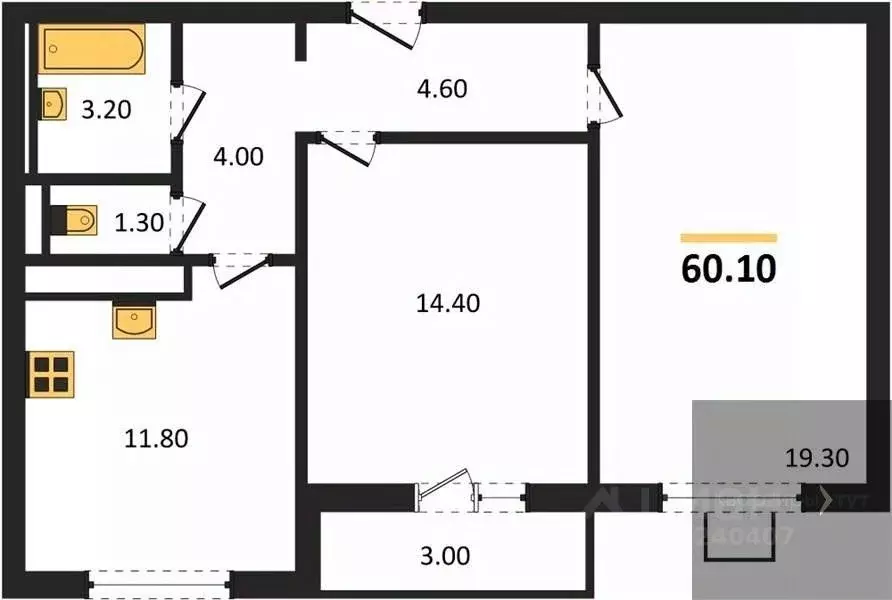 2-к кв. Воронежская область, Воронеж ул. Загоровского, 5/4 (60.1 м) - Фото 0