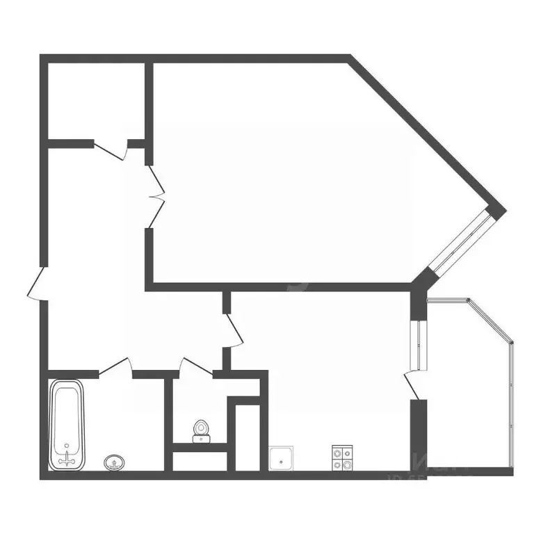 1-к кв. Тульская область, Тула ш. Калужское, 1 (47.0 м) - Фото 1