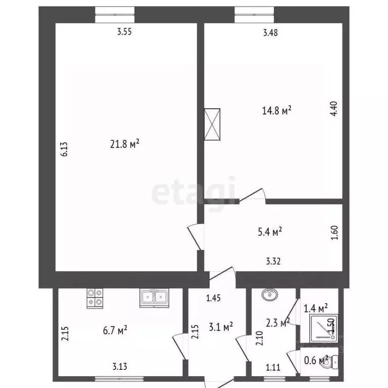 2-к кв. Крым, Евпатория ул. Демышева, 10 (56.6 м) - Фото 2