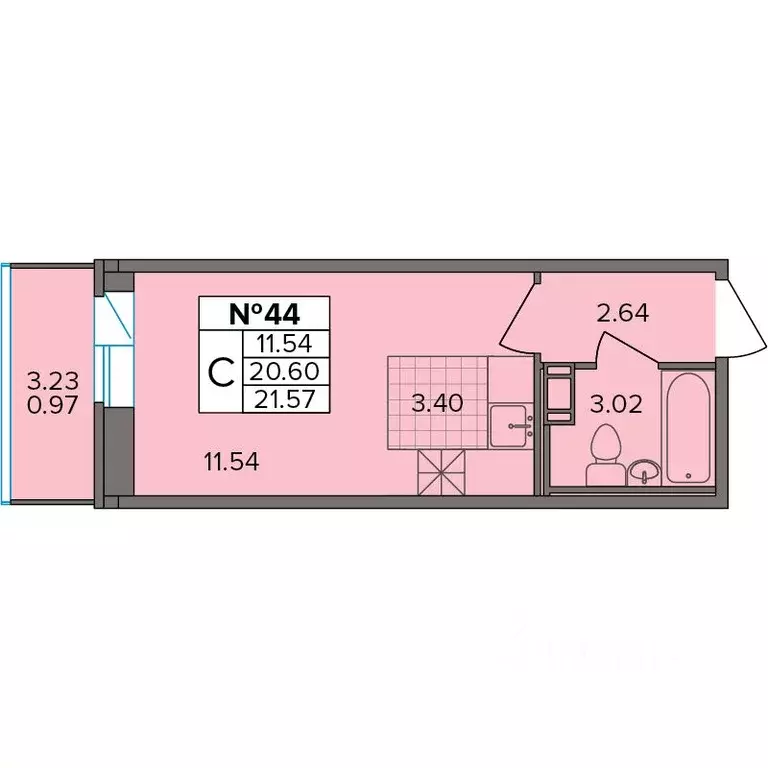 Студия Ленинградская область, Всеволожский район, д. Новое Девяткино, ... - Фото 1