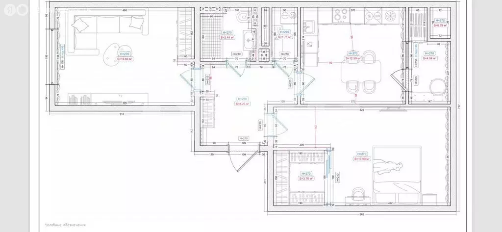2-комнатная квартира: Анапа, улица Адмирала Пустошкина, 22к2 (68.83 м) - Фото 1