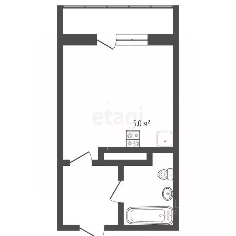 Студия Тюменская область, Тюмень ул. Фармана Салманова, 26 (18.9 м) - Фото 2