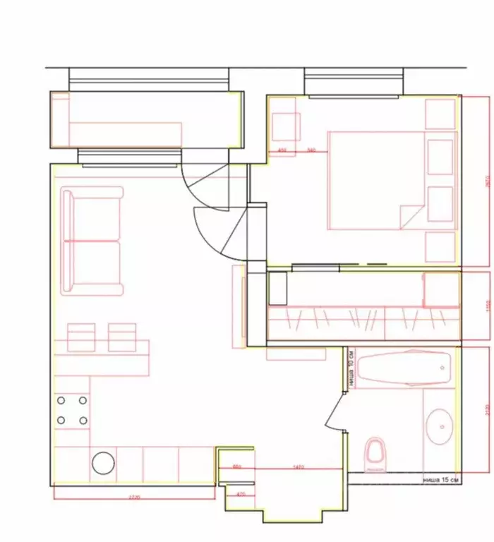 Квартира, 2 комнаты, 41.5 м - Фото 1