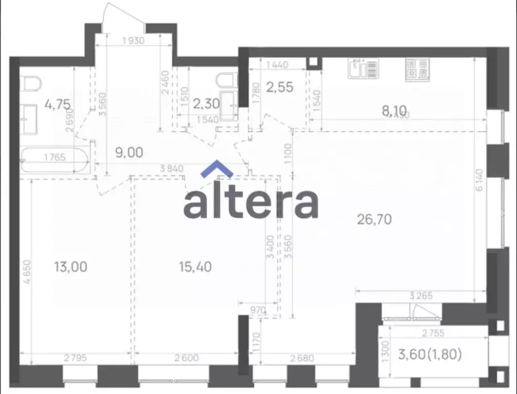 3-к кв. Татарстан, Казань Краснококшайская ул., 60 (83.6 м) - Фото 2