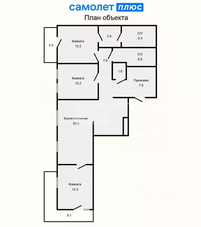 4-к кв. Свердловская область, Екатеринбург ул. Пехотинцев, 2Г (97.7 м) - Фото 2