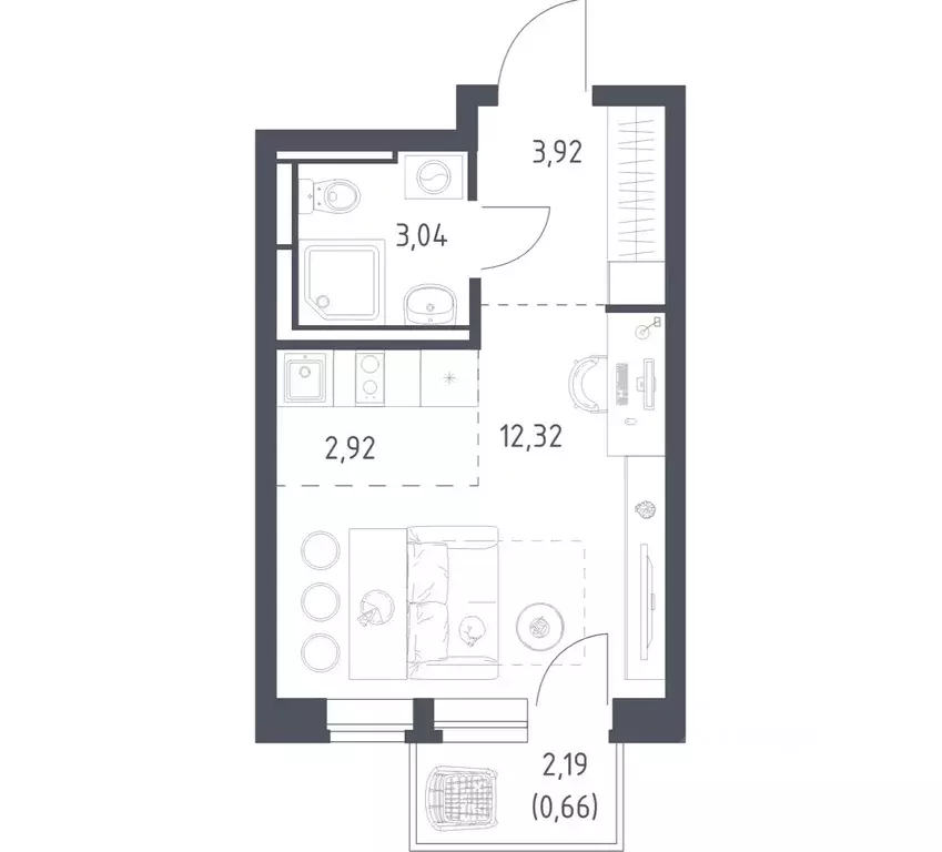 Студия Московская область, Ленинский городской округ, д. Калиновка ул. ... - Фото 1