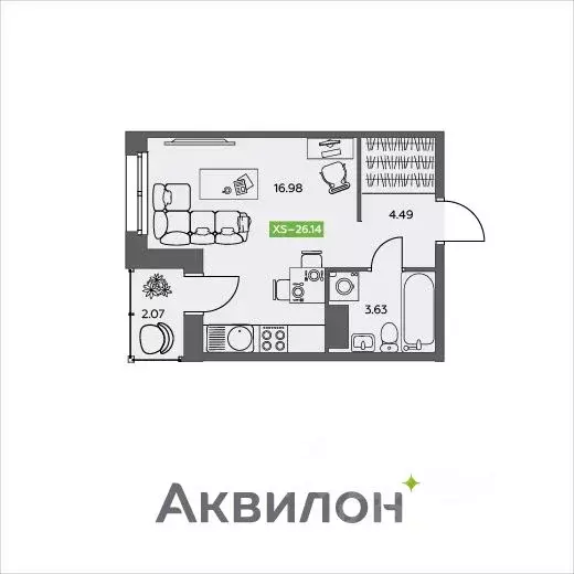 Студия Архангельская область, Северодвинск Аквилон Север жилой ... - Фото 0