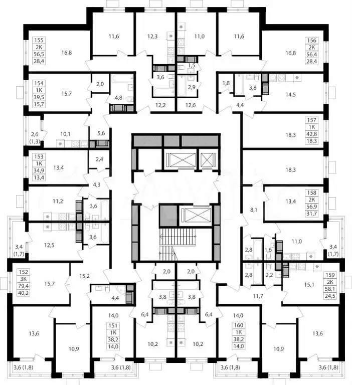 1-к. квартира, 42,8м, 17/27эт. - Фото 1