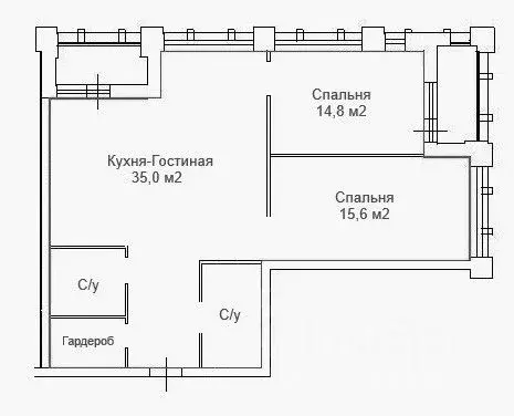 2-к кв. Москва Профсоюзная ул., 68к2 (89.3 м) - Фото 2