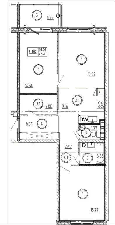 3-к кв. Карелия, Петрозаводск ул. Маршала Толбухина, 7 (83.66 м) - Фото 2