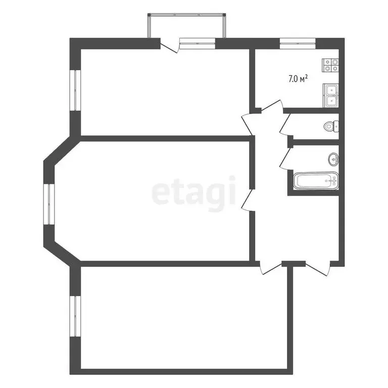 3-комнатная квартира: Абакан, улица Щетинкина, 26 (77.2 м) - Фото 0