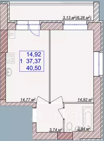 1-к кв. Ярославская область, Ярославский муниципальный округ, пос. ... - Фото 0