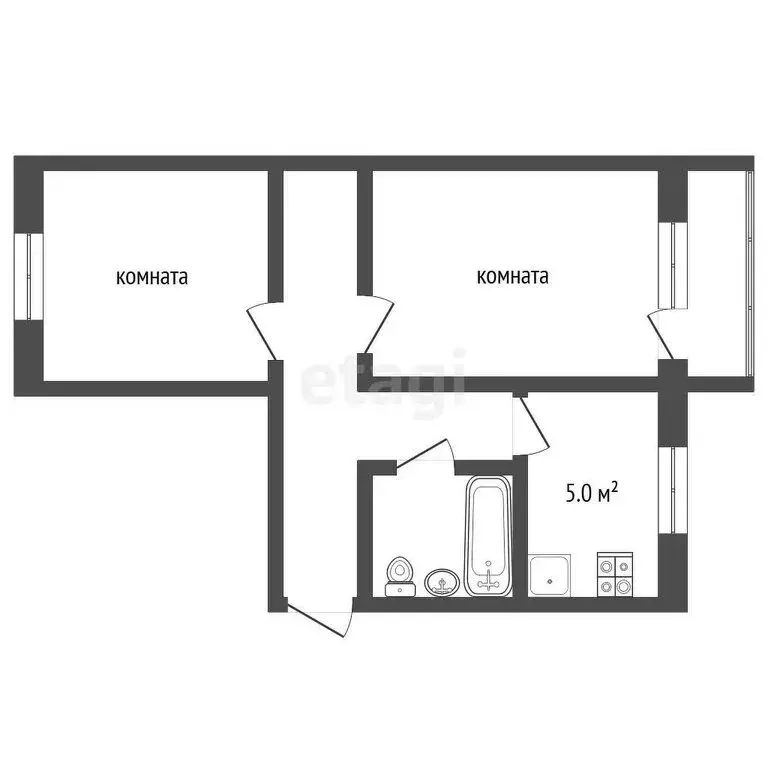 2-комнатная квартира: Муром, Кленовая улица, 9 (46 м) - Фото 0