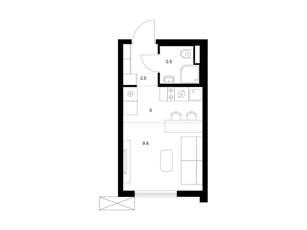 квартира-студия, 19.8 м - Фото 0