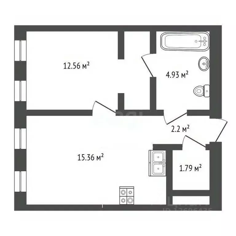 1-к кв. Москва 48-й кв-л, Среда на Кутузовском жилой комплекс (37.0 м) - Фото 1