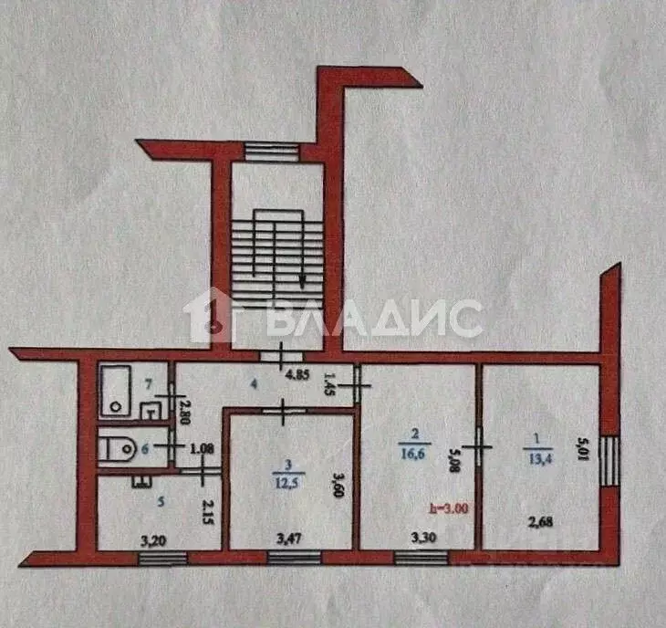 3-к кв. Пензенская область, Пенза ул. Циолковского, 12 (62.5 м) - Фото 1