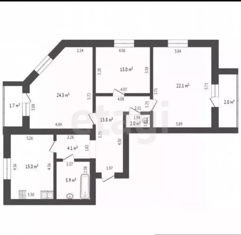 3-к кв. Мордовия, Саранск Республиканская ул., 39б (100.0 м) - Фото 2