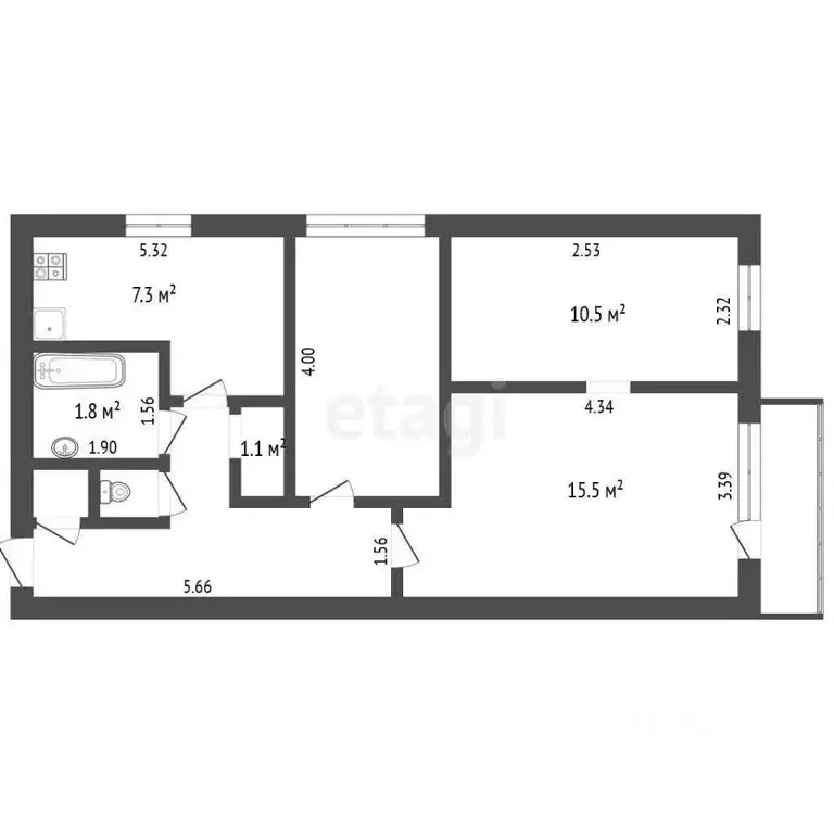 3-к кв. Тюменская область, Ишим Крымская ул. (57.2 м) - Фото 0