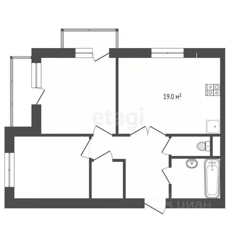 3-к кв. Москва Дмитровское ш., 107к1 (56.0 м) - Фото 1