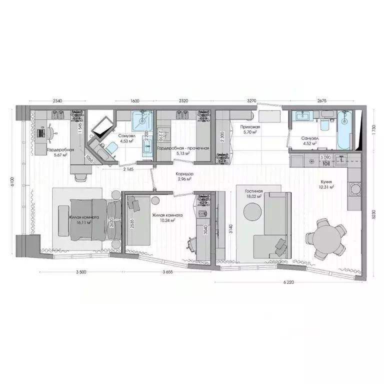 4-к кв. Приморский край, Владивосток ул. Нейбута (87.36 м) - Фото 1