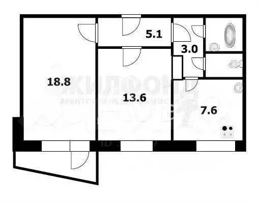 2-к. квартира, 53 м, 4/9 эт. - Фото 0