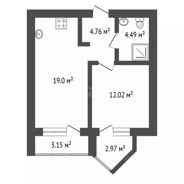1-к кв. Владимирская область, Ковров ул. Строителей, 43 (42.5 м) - Фото 1