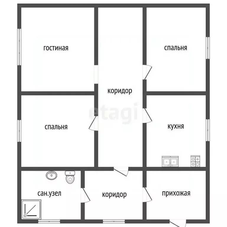 Дом в Оренбургская область, Октябрьский район, с. Буланово Советская ... - Фото 1