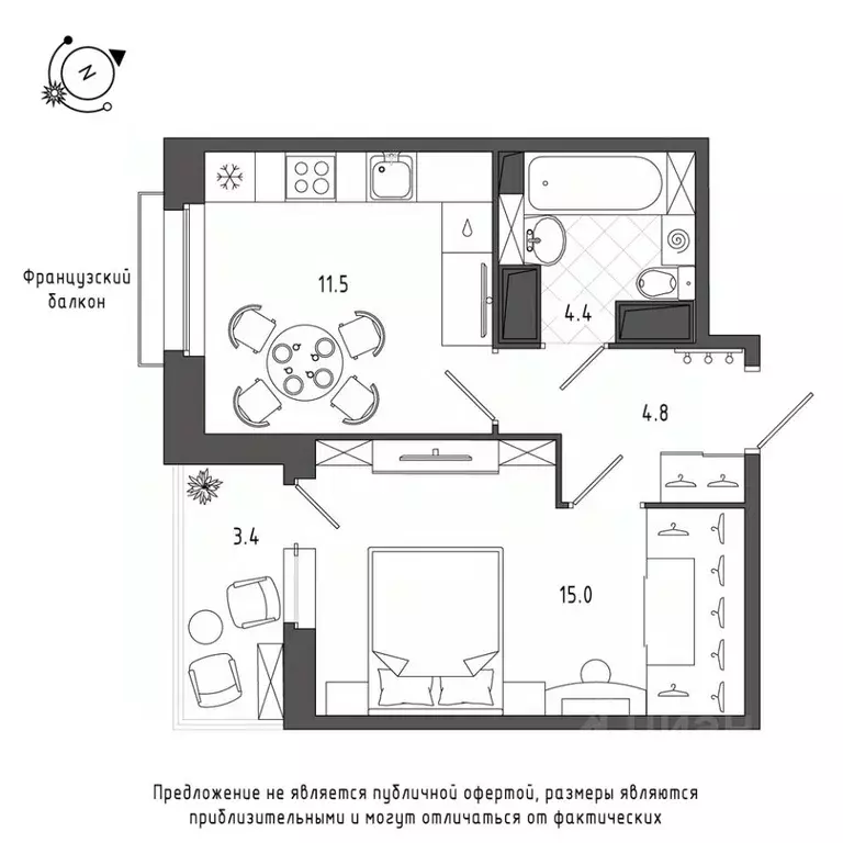 1-к кв. Санкт-Петербург Черниговская ул., 17 (37.5 м) - Фото 0