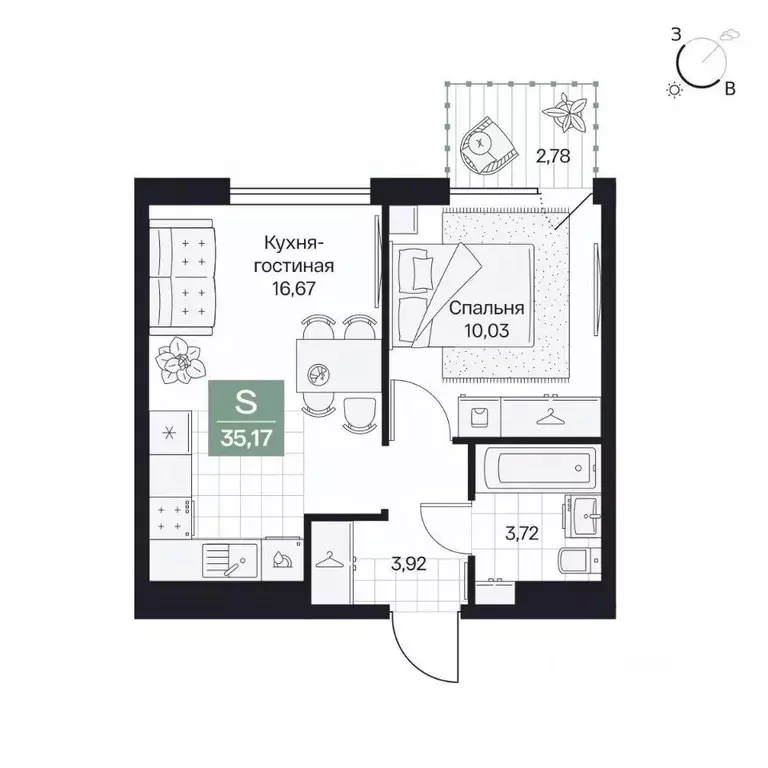 1-к кв. Волгоградская область, Волгоград просп. Имени В.И. Ленина, 59Г ... - Фото 1