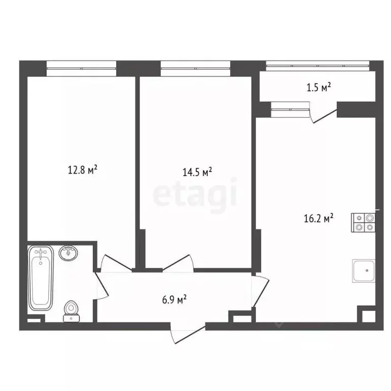 2-к кв. Москва бул. Скандинавский, 5к3 (56.1 м) - Фото 2