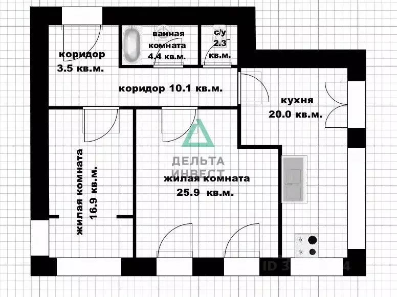 2-к кв. Башкортостан, Уфа ул. Авроры, 5/10 (82.7 м) - Фото 1